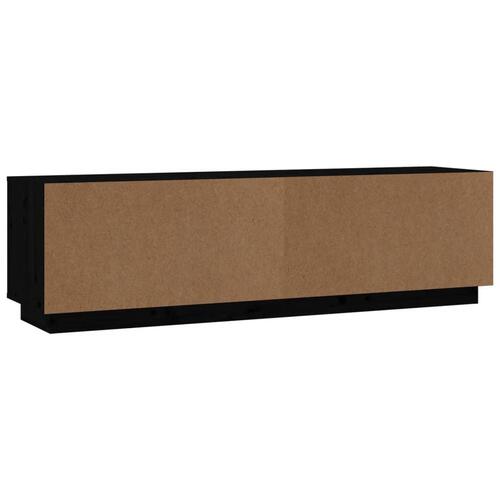 Tv-bord 140x35x40 cm massivt fyrretræ sort
