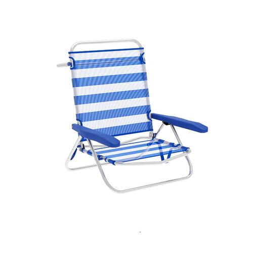 Polstrede Campingstol Marbueno Striber Blå Hvid 63 x 78 x 76 cm