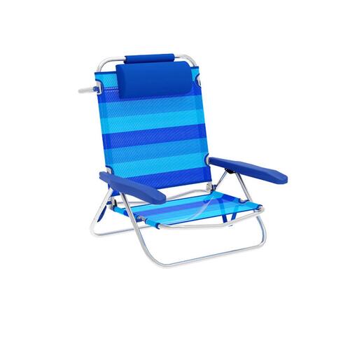 Polstrede Campingstol Marbueno Striber Blå 61 x 82 x 68 cm