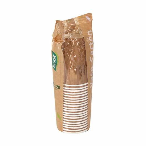 Glassæt Algon Engangsanvendelse Pap kraftpapir 20 Dele 220 ml (20 enheder)