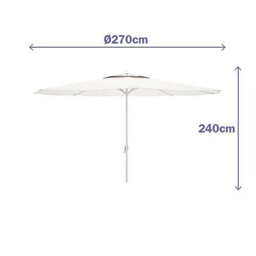 Parasol Marbueno Hvid Polyester Stål Ø 270 cm