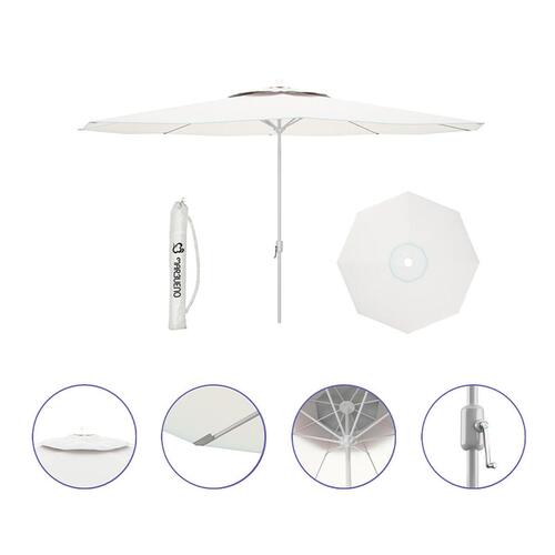 Parasol Marbueno Hvid Polyester Stål Ø 270 cm