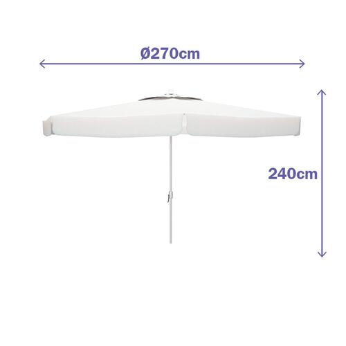 Parasol Marbueno Hvid Polyester Aluminium Ø 270 cm