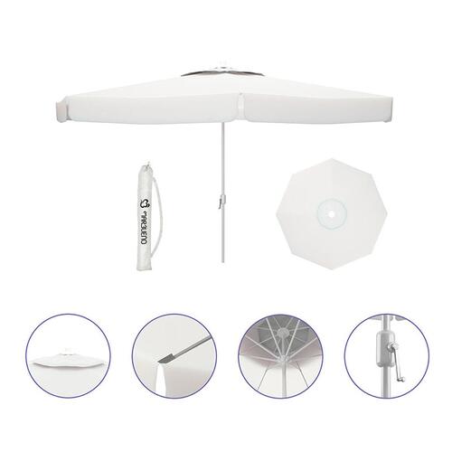 Parasol Marbueno Hvid Polyester Aluminium Ø 270 cm