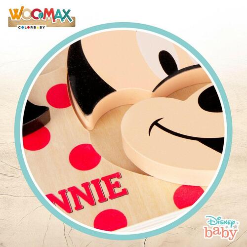 Børne Puslespil af Træ Disney Minnie Mouse + 12 måneder 6 Dele (12 enheder)