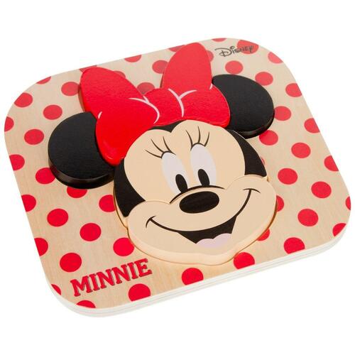 Børne Puslespil af Træ Disney Minnie Mouse + 12 måneder 6 Dele (12 enheder)