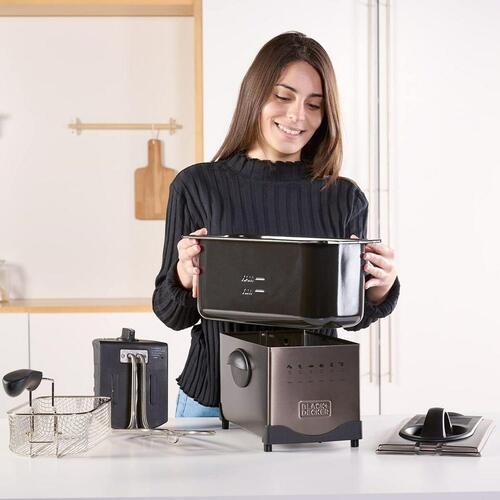 Airfryer Black & Decker ES9730040B 2100 W 3 L Grå