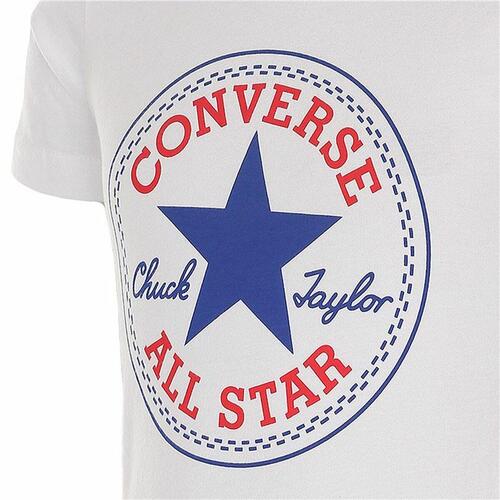 Børne Kortærmet T-shirt Converse Core Chuck Taylor Patch Blå 5-6 år