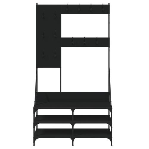 Tøjstativ med skoopbevaring 100x40x184 cm sort