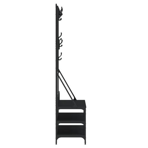 Tøjstativ med skoopbevaring 100x40x184 cm sort