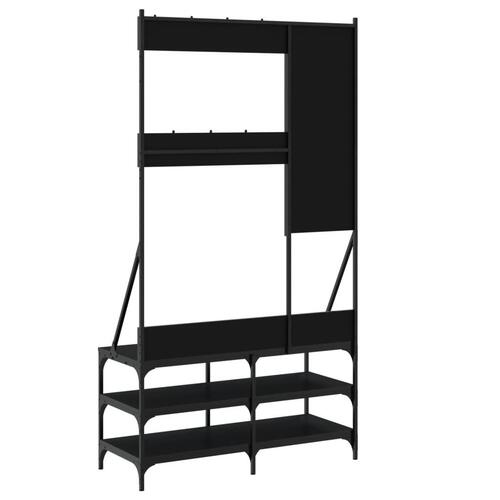 Tøjstativ med skoopbevaring 100x40x184 cm sort