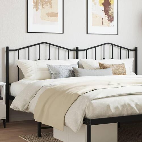 Sengegavl 180 cm metal sort