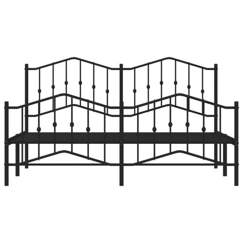 Sengeramme med sengegavl og fodgærde 160x200 cm metal sort