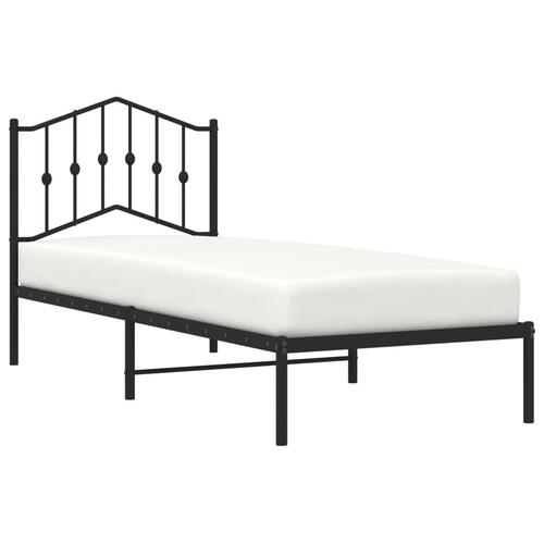 Sengeramme med sengegavl 80x200 cm metal sort