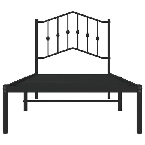Sengeramme med sengegavl 80x200 cm metal sort