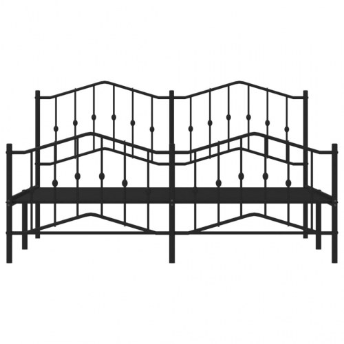 Sengeramme med sengegavl og fodgærde 183×213 cm - metal, sort