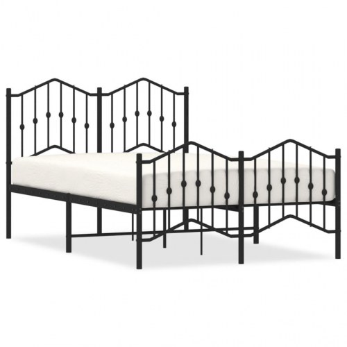 Sengeramme med sengegavl og fodgærde 120x190 cm metal sort
