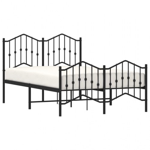 Sengeramme med sengegavl og fodgærde 120x190 cm metal sort