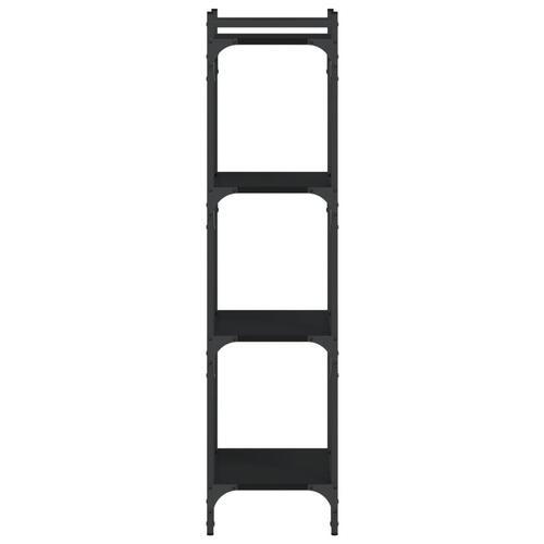Bogreol med 4 hylder 40x30x120 cm konstrueret træ sort