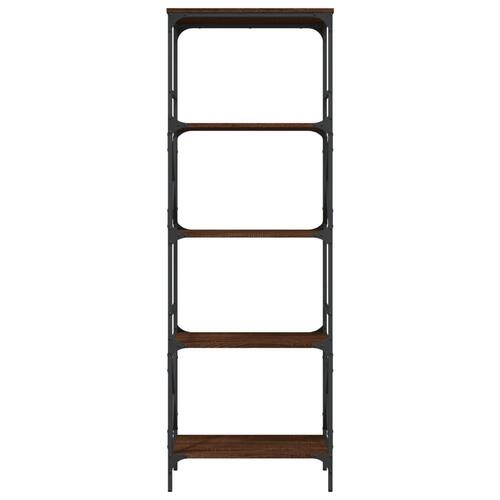 Bogreol med 5 hylder 59x35x171 cm konstrueret træ brunt eg