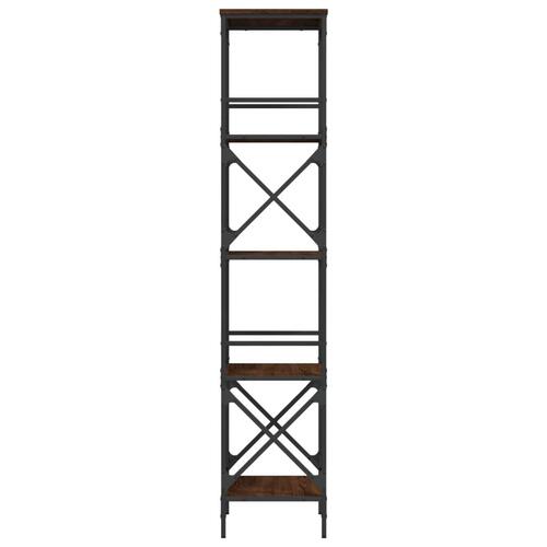 Bogreol med 5 hylder 59x35x171 cm konstrueret træ brunt eg