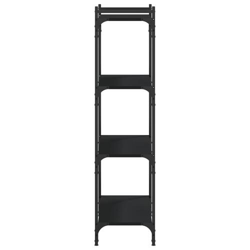 Bogreol med 4 hylder 80x30x120 cm konstrueret træ sort