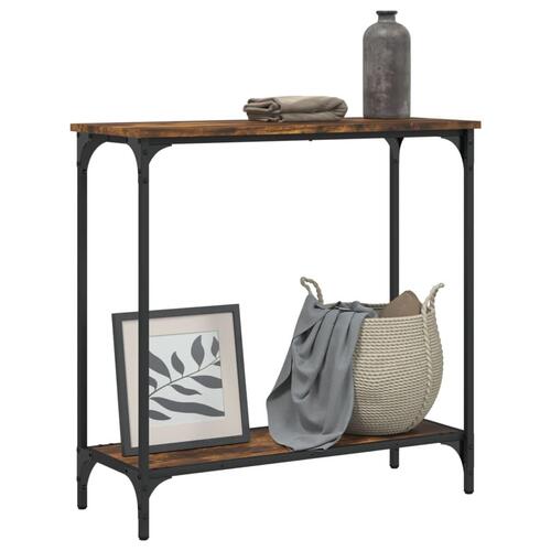 Konsolbord 75x30,5x75 cm konstrueret træ røget egetræsfarve