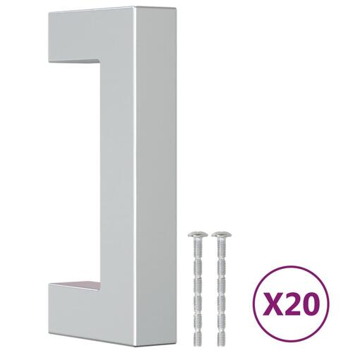 Skabshåndtag 20 stk. 64 mm rustfrit stål sølvfarvet