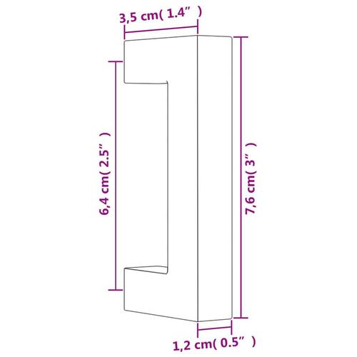 Skabshåndtag 20 stk. 64 mm rustfrit stål sølvfarvet