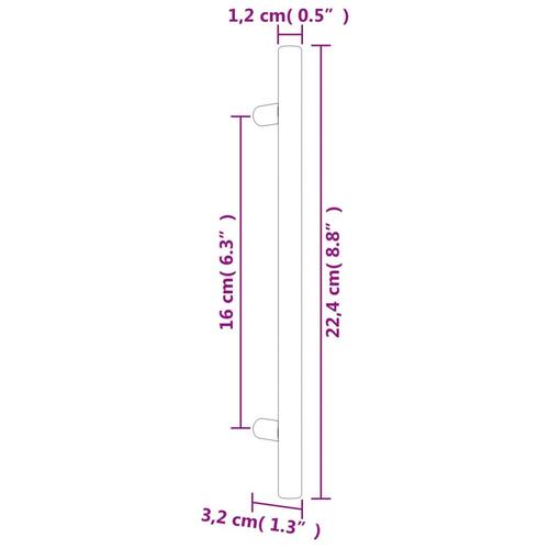 Skabshåndtag 20 stk. 160 mm rustfrit stål sølvfarvet