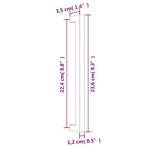 Skabshåndtag 20 stk. 224 mm rustfrit stål sølvfarvet
