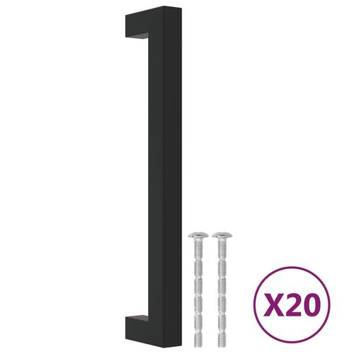 Skabshåndtag 20 stk. 160 mm rustfrit stål sort
