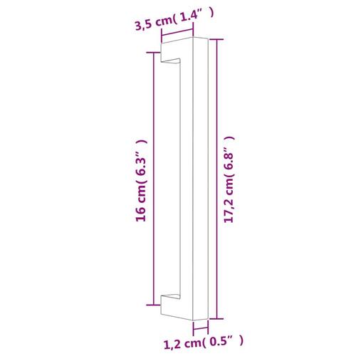 Skabshåndtag 20 stk. 160 mm rustfrit stål sort