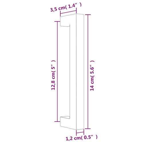 Skabshåndtag 20 stk. 128 mm rustfrit stål bronzefarvet