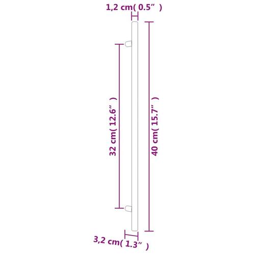 Skabshåndtag 10 stk. 320 mm rustfrit stål sølvfarvet