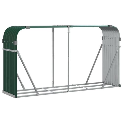 Brændestativ 234x45x100 cm galvaniseret stål grøn