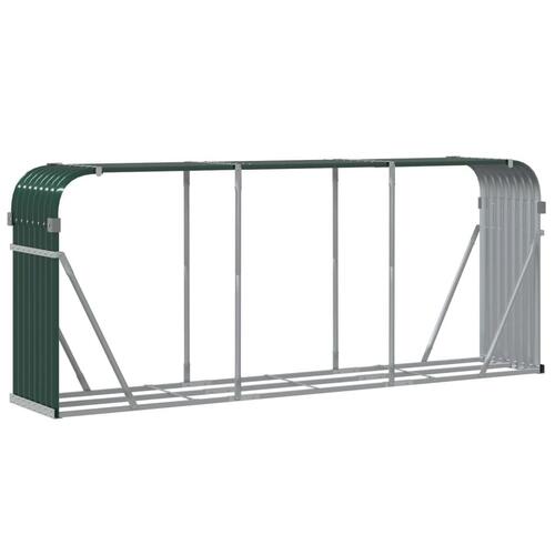 Brændestativ 234x45x100 cm galvaniseret stål grøn