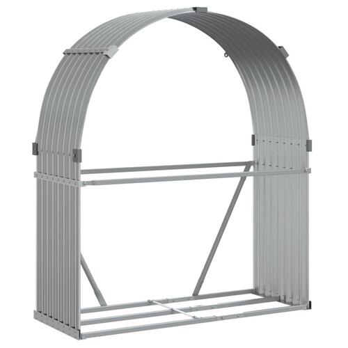 Brændestativ 120x45x140 cm galvaniseret stål lysegrå