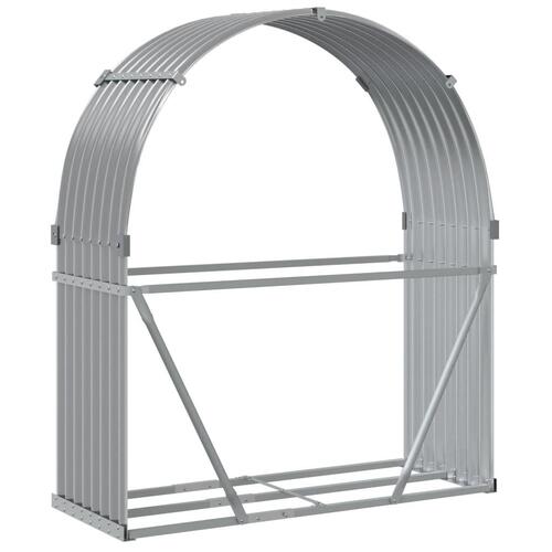 Brændestativ 120x45x140 cm galvaniseret stål lysegrå