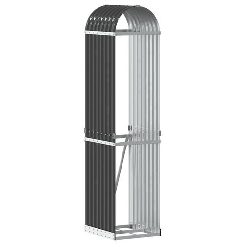 Brændestativ 40x45x170 cm galvaniseret stål antracitgrå