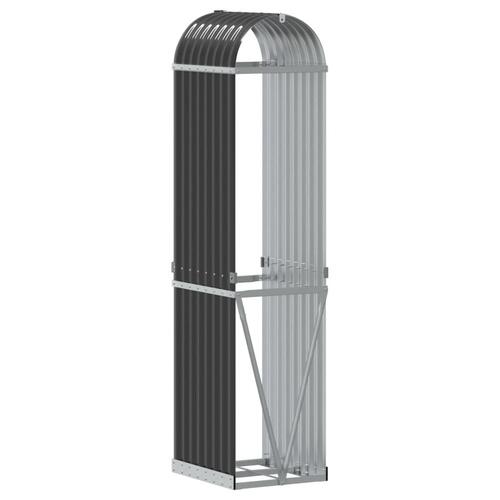 Brændestativ 40x45x170 cm galvaniseret stål antracitgrå