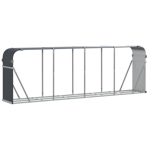 Brændestativ 300x45x100 cm galvaniseret stål antracitgrå