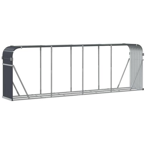 Brændestativ 300x45x100 cm galvaniseret stål antracitgrå