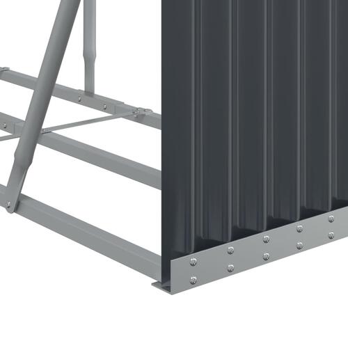 Brændestativ 300x45x100 cm galvaniseret stål antracitgrå