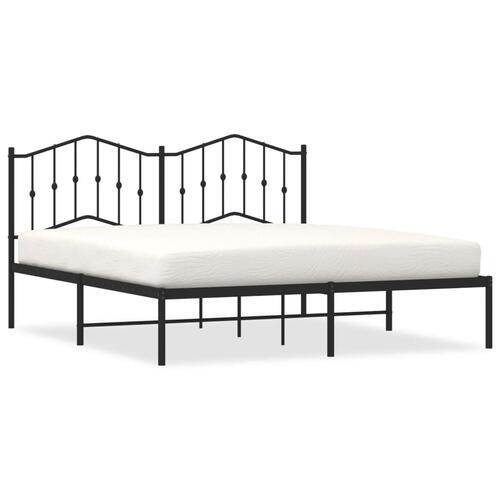 Sengeramme med sengegavl 160x200 cm metal sort