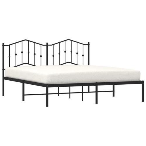 Sengeramme med sengegavl 160x200 cm metal sort