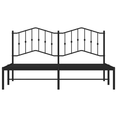 Sengeramme med sengegavl 160x200 cm metal sort