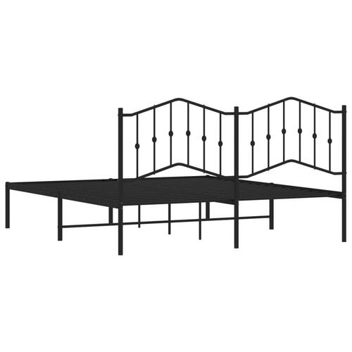 Sengeramme med sengegavl 160x200 cm metal sort