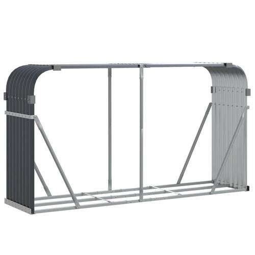 Brændestativ 180x45x100 cm galvaniseret stål antracitgrå