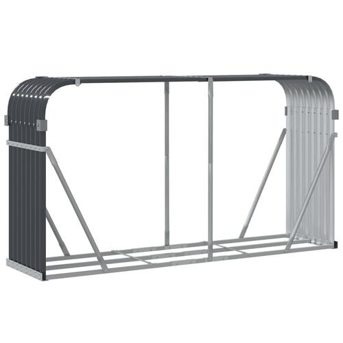 Brændestativ 180x45x100 cm galvaniseret stål antracitgrå
